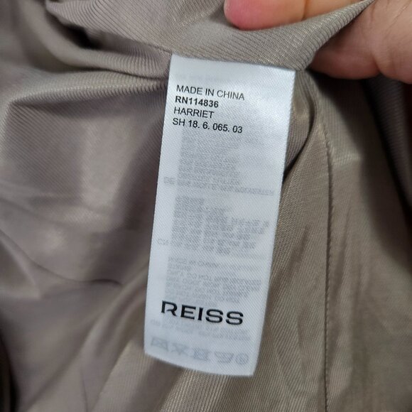 SOLD REISS Harriet Double Breasted Wool Blazer Sz 8 Beige Cream - Picture 12 of 13